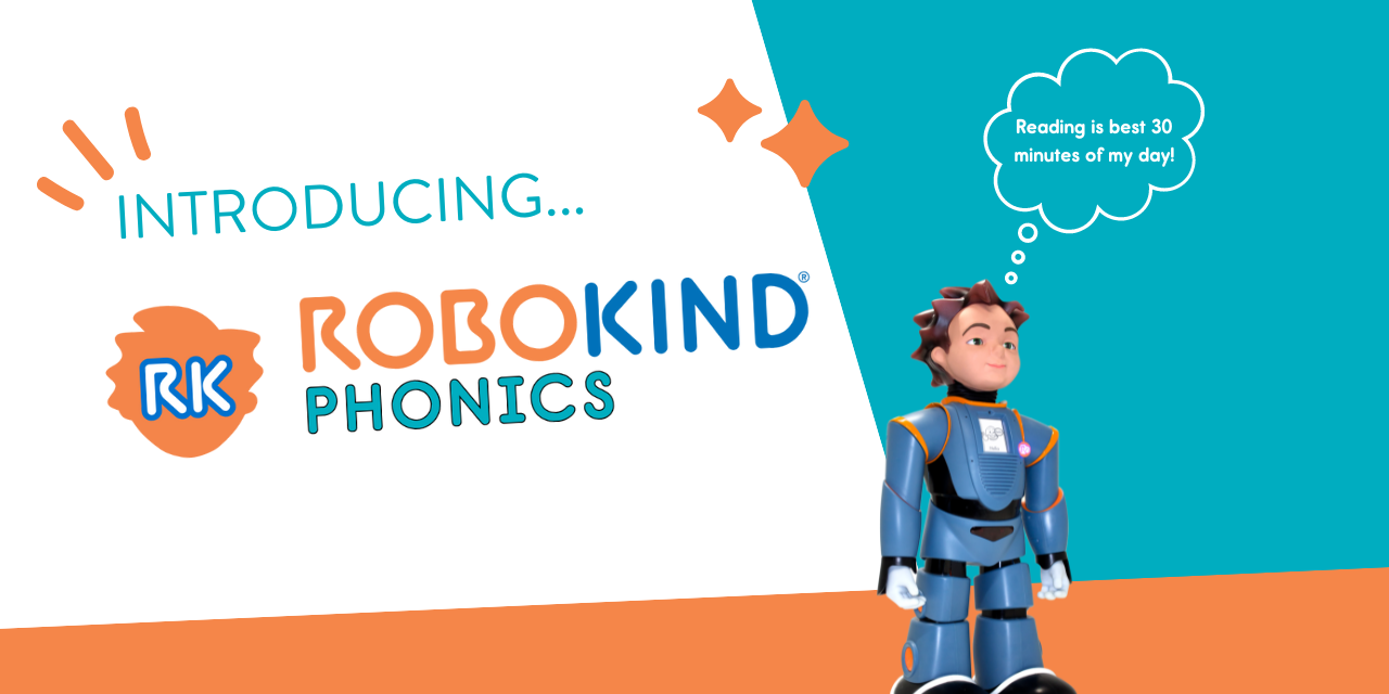 Banner with picture of Milo robot from RoboKind and text saying, 